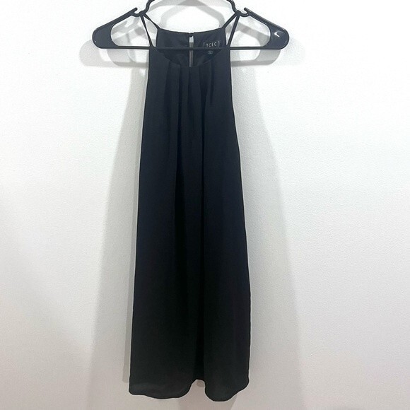 TCEC black pleated trapeze swing dress with pockets size medium - Picture 6 of 10